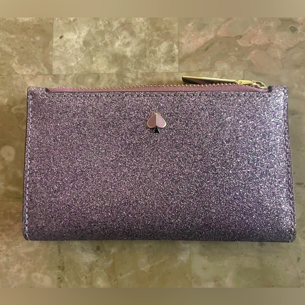 Kate Spade purple glitter wallet